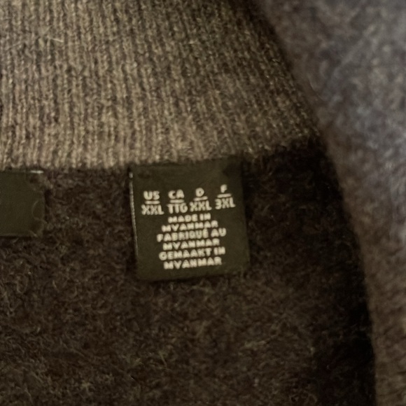 Saks Fifth Avenue 100% Cashmere Men's 1/4 Zip Sweater XXL Charcoal Gray NWOT - Picture 4 of 5